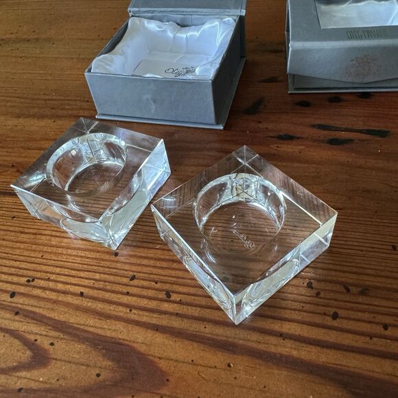 Oleg Cassini Crystal Votive Sedoma Candle Holder Signed Boxed Set Of 2 Units New - Picture 11 of 16